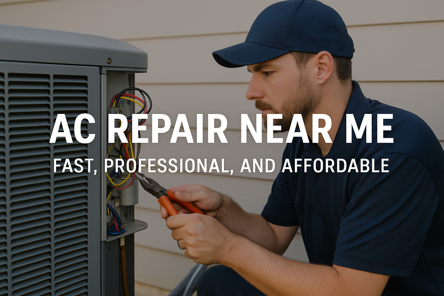 Technician Repairing AC Unit